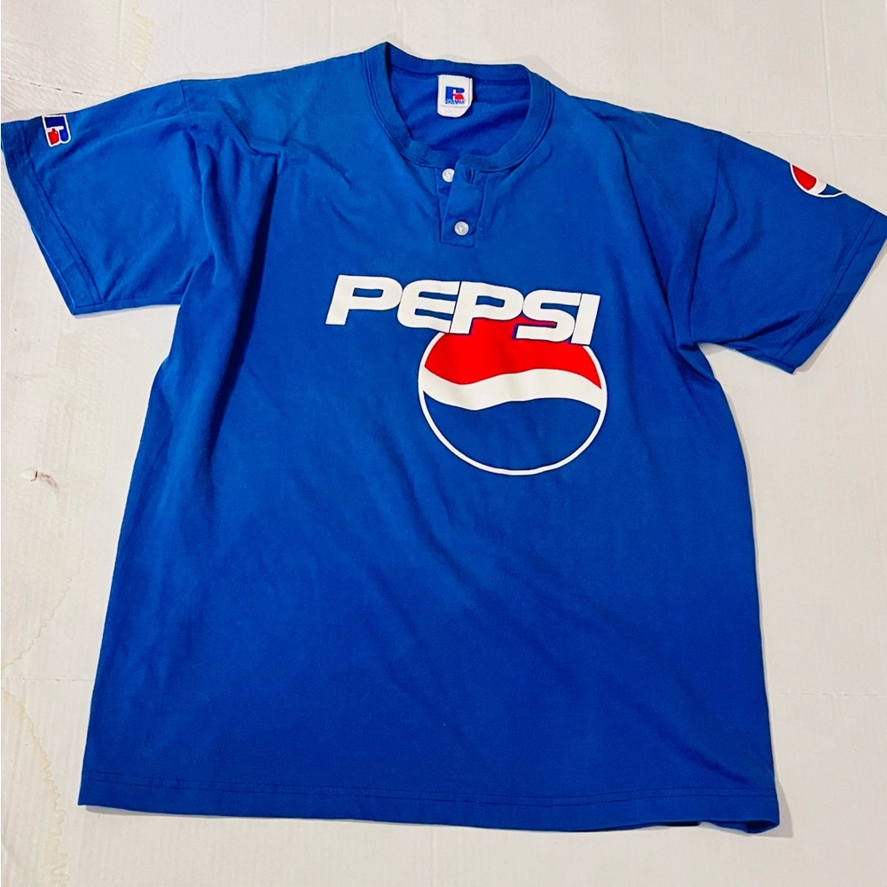 Vintage Pepsi Russell Athletic Jersey Tee #23 Blue Men’s L